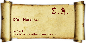 Dér Mónika névjegykártya